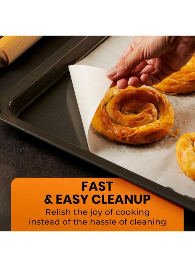 ورق زبدة غير مبيض للمطابخ والخبز والطهي الصحي | ورق طهي احترافي Non-Stick مقاوم للالتصاق ومقاوم للزيوت والماء | آمن للفرن حتى 425 فهرنهايت و300 درجة مئوية | خالي من الكلور والمواد الكيميائية الضارة | ورق خبز متعدد الاستخدامات للكيك والبسكويت والمعجنات والبيتزا وتحميص الطعام | مقاس 30×40 سم | عبوة متعددة 36 ورقة ±5 | Baking & Cooking Parchment Paper عالي الجودة للمطابخ المنزلية والمطاعم - Image 3